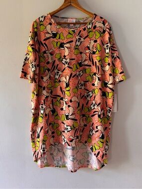 NWT LuLaRoe Irma Tunic Top, Disney, sz Small, Goofy, polyester modest stretchy
